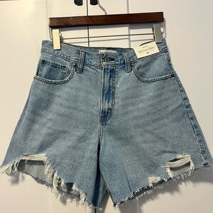 Abercrombie & Fitch Light Blue Distressed Jean Shorts